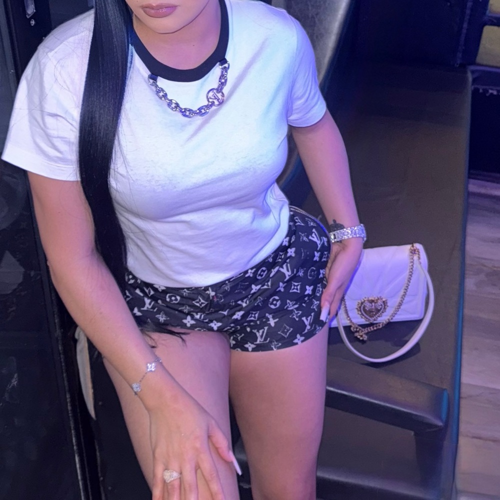 Louis Vuitton White and Black Short Sleeve Tee